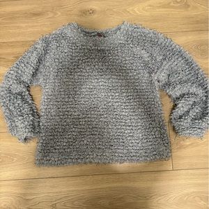 Vince Camuto blue textured Fringe sweater